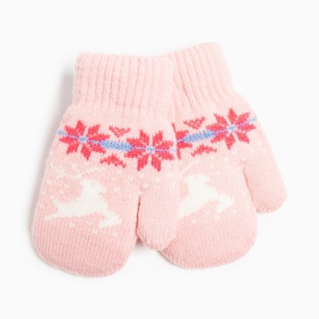 Mittens for children, pink color, size 14 (4-6 years)-1