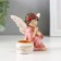 Polystone candlestick for 1 candle "Angel in a dress with a wreath" D-2.2 cm mix 7.2x8.7x5.5 cm