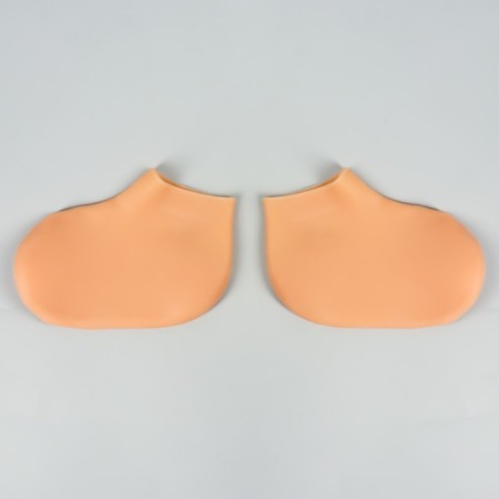 Socks for pedicure, silicone, 18 × 10 cm, size S, beige color-3