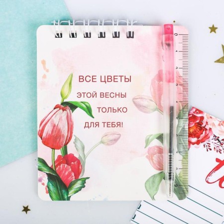 Set "since March 8" 9 x 10.4 cm: notebook and mini-hand-5
