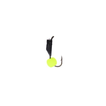 Mormyshka column black, white eye + ball lime, weight 0.7 g-1