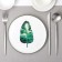 Board of ceramic dessert "Botanika. Palma ", d = 20 cm, the color is white and green