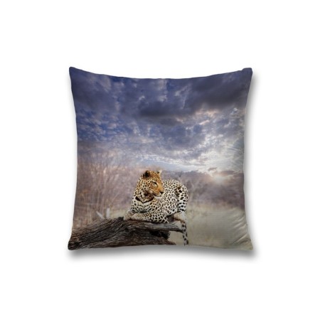 Decorative pillowcase "Leopard in the fog", on a zipper, size 45x45 cm