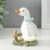 Polystone souvenir "Gusenok with a blue bow at the fence" 9x8x10 cm