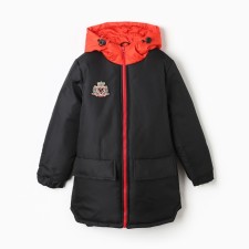 Demi-season nursery jacket, black color, height 140-146 cm