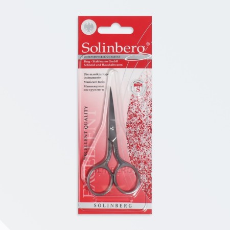 Scissors are manicure, straight, narrow, 9.5 cm, on the blist, the color is silver, 041-2