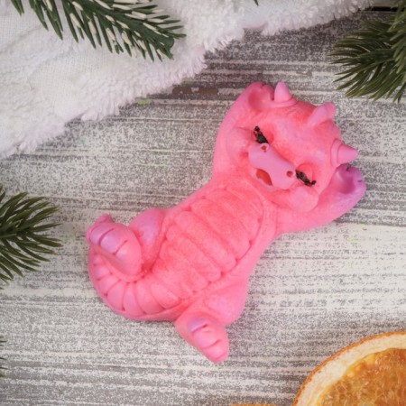 Figure soap "sleeping dragon" pink with purple, 45g-1