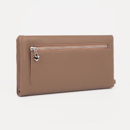 Women's wallet on magnets, beige color-1