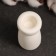 Lund candlestick white sand, 4x4x8cm