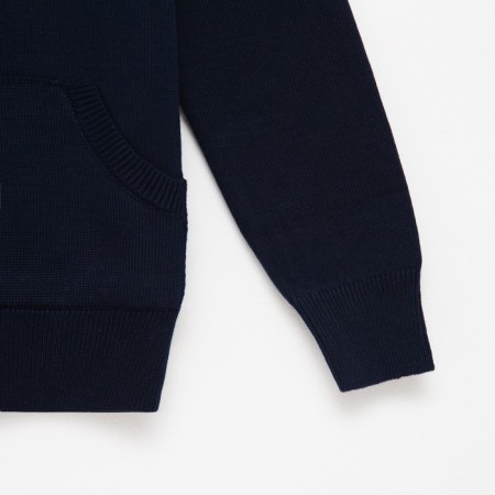 Cardigan for a boy with Minaku lightning is dark blue color, height 104-6