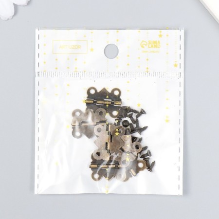 Loop for casket metal curly bronze set 6 pcs 1.5x2.1 cm-4