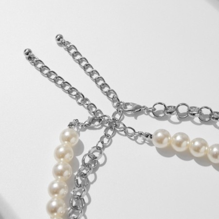 Moloderic "bead" waterfall, white in silver-2