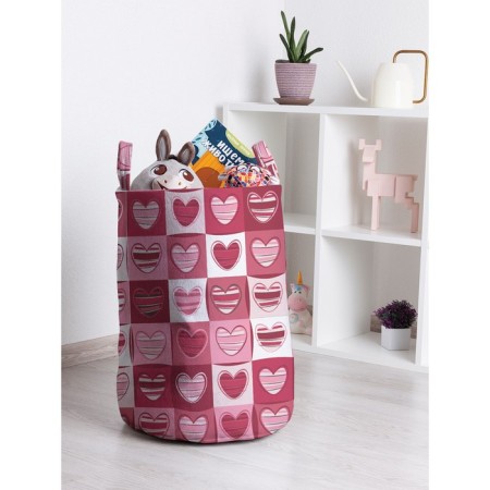 Basket for toys "Panel with hearts, size 35x50 cm