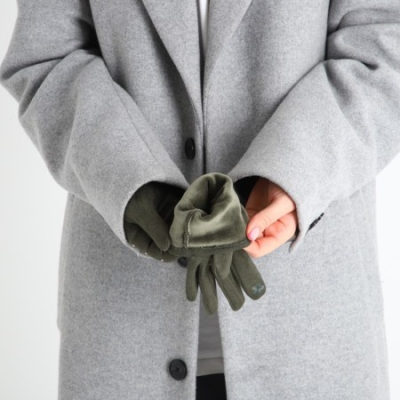 Gloves are female, dimensionless, without insulation, khaki color-5