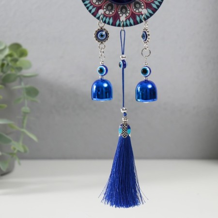 Wind music Metal from the evil eye "Eye with two bells" 30.5x8x2 cm-2