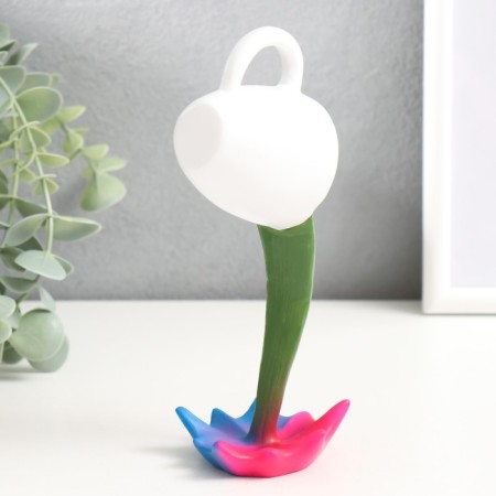 Souvenir Polystone "White Cup Rainbow - Spray" 15x5.5x8 cm-2