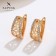 Earrings with rhinestones Xuping lace, white color in gold