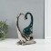 Souvenir ceramics "Elephant with an elephant. Heart" dark green with silver 7.3x17.5x22 cm