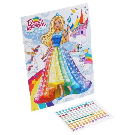 Set for children's creativity "Barbie" application from rhinestones and sequins, 17 × 23 cm-2