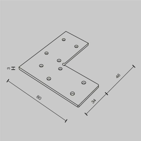Corner connector for the Gravity overhead busbar, 80x80x3 mm, silver-5
