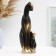Figure "Cat with a kitten" black in gold, 21x7x7cm