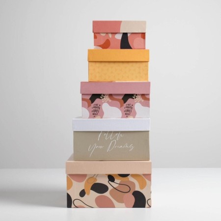 Set of boxes 5 in 1, gift packaging, “style”, 14 x 14 x 8-22 x 22 x 12 cm-2