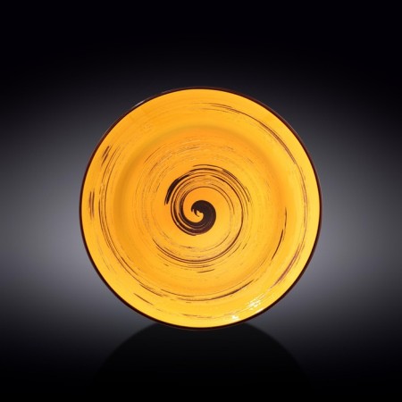 Deep plate Wilmax England Spiral, D = 25.5 cm, 350 ml, yellow color