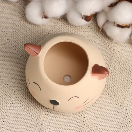 Kashpo "Good cat", 9x9x7cm, beige-4