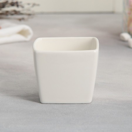 Tea couple ceramic "White Gift", a mug 150 ml, a saucer 15.5x15.5 cm, white color-3