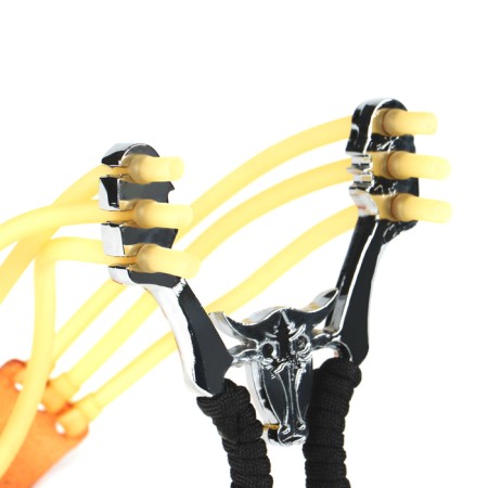 Metal slingshot "bull" in the braid-1