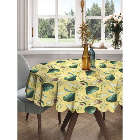 Green avocado tablecloth, round, Saten, d = 150 cm