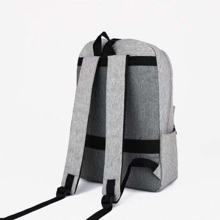 Male backpack on a zipper, Fulldorn, external pocket, a suitcase mount, color gray color-1