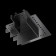 Corner Connector for the built-in track system Technical TRA084CL-12B, 7.8x7.8x3.45 cm, black color is black