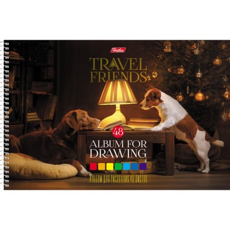 Album for drawing A4, 48 sheets on the range of "Assorted", cover Cover Cardboard, block 100 g/m2, perforation for separation, mix-4
