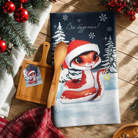 Set Gift Ethel "everything will come true": a towel 40x70 cm, a spoon of kitchen., Kuis board.