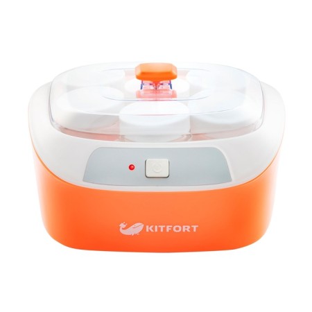 Yogurtnitsa KitFort KT-2020, 20 watts, 170 ml, 6 containers, glass, orange