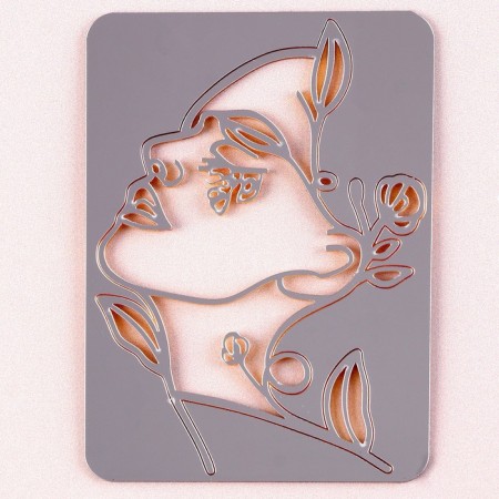 Decoration for the cake "Girl with flowers", color gold-1