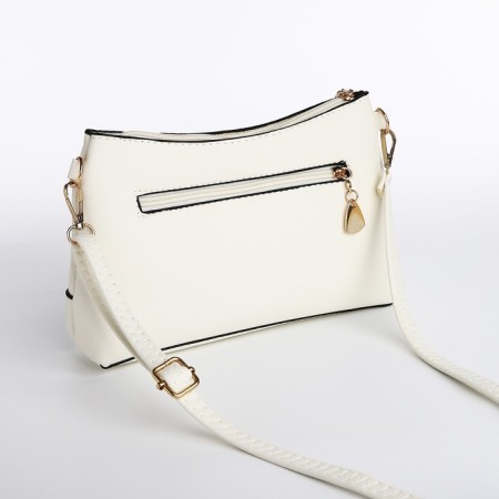 Bag Cross-Bodi with a zipper, white color-1