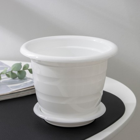 Pot with the pallet "Viola", 1 l, the color is white-1