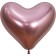 Latex ball 14 ", heart, reflex, chrome, set of 50 pcs., Pink color (909)