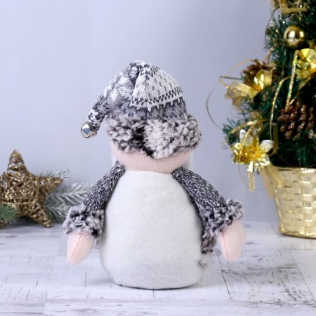 Soft toy "Santa Claus with a bell - long legs" 10*40 cm silver-4