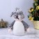 Soft toy "Santa Claus with a bell - long legs" 10*40 cm silver