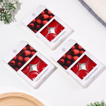 Handle candles flavored "sweet raspberries" in gift boxes, 18 pcs-3