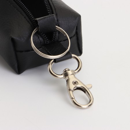 Key of zipper, length 16 cm, ring, carbine, black color-1