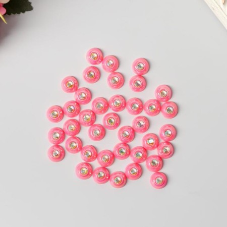 Decor for creativity Plastic "Half -Pesterpoline with rose rose" set 40 pcs 1x1x0.5 cm-1