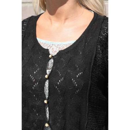 Cardigan female, size 44, black color-11