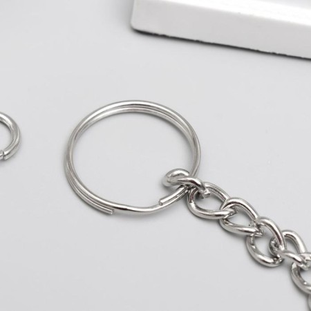Chain d/keys with a carbine on a ring, silver 30 cm-2