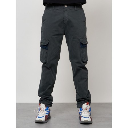 Cargo jeans men, size 46-48, dark gray color
