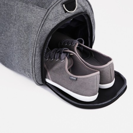 Sports bag with a zipper, shoes, long belt, gray color-2