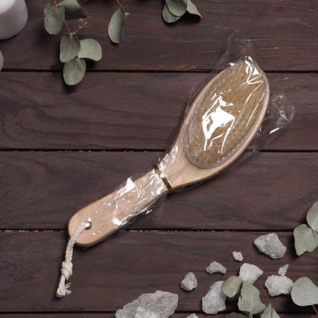 Massage brush for the body, with a pen, natural bristles-5